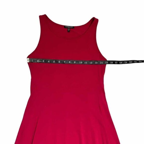 EILEEN FISHER Small Red Midi Fit & Flare Jersey Tank Dress - Picture 8 of 10